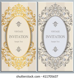 Wedding invitation or card with abstract background. Islam, Arabic, Indian, Dubai.