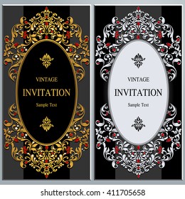 Wedding invitation or card with abstract background. Islam, Arabic, Indian, Dubai.