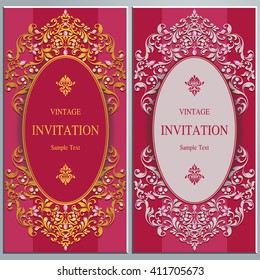 Wedding invitation or card with abstract background. Islam, Arabic, Indian, Dubai.