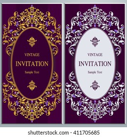Wedding invitation or card with abstract background. Islam, Arabic, Indian, Dubai.