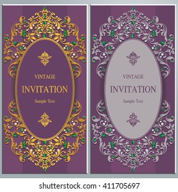 Wedding invitation or card with abstract background. Islam, Arabic, Indian, Dubai.