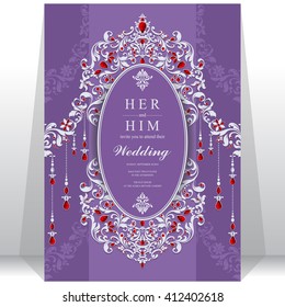 Wedding invitation or card with abstract background. Islam, Arabic, Indian, Dubai.