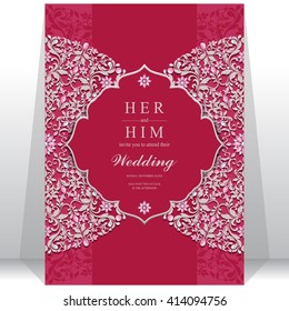 Wedding invitation or card with abstract background. Islam, Arabic, Indian, Dubai.