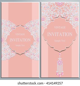 Wedding invitation or card with abstract background. Islam, Arabic, Indian, Dubai.