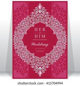 Wedding invitation or card with abstract background. Islam, Arabic, Indian, Dubai.