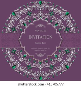 Wedding invitation or card with abstract background. Islam, Arabic, Indian, Dubai.