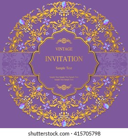 Wedding invitation or card with abstract background. Islam, Arabic, Indian, Dubai.
