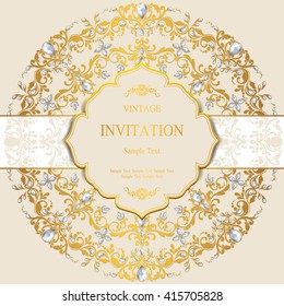 Wedding invitation or card with abstract background. Islam, Arabic, Indian, Dubai.