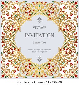 Invitación de boda o tarjeta con fondo abstracto. Islam, árabe, indio, Dubai.