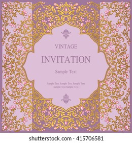 Wedding invitation or card with abstract background. Islam, Arabic, Indian, Dubai.