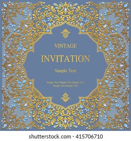 Wedding invitation or card with abstract background. Islam, Arabic, Indian, Dubai.