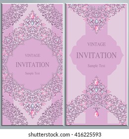 Wedding invitation or card with abstract background. Islam, Arabic, Indian, Dubai.