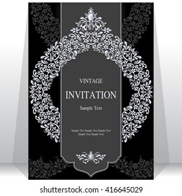 Wedding invitation or card with abstract background. Islam, Arabic, Indian, Dubai.