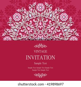 Wedding invitation or card with abstract background. Islam, Arabic, Indian, Dubai.
