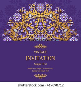 Wedding invitation or card with abstract background. Islam, Arabic, Indian, Dubai.