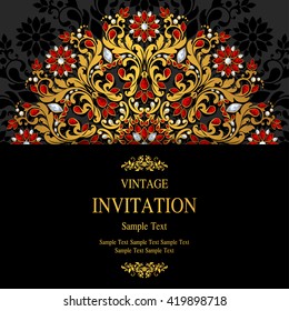 Wedding invitation or card with abstract background. Islam, Arabic, Indian, Dubai.