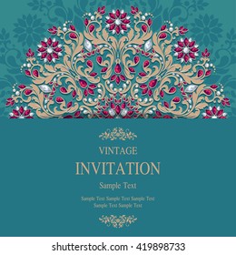Wedding invitation or card with abstract background. Islam, Arabic, Indian, Dubai.