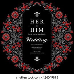 Wedding invitation or card with abstract background.