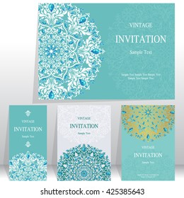 Wedding invitation or card with abstract background. Islam, Arabic, Indian, Dubai.