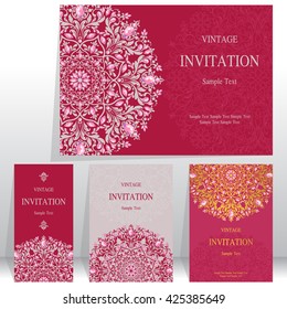 Wedding invitation or card with abstract background. Islam, Arabic, Indian, Dubai.