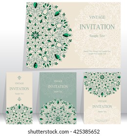 Wedding invitation or card with abstract background. Islam, Arabic, Indian, Dubai.