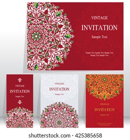 Wedding invitation or card with abstract background. Islam, Arabic, Indian, Dubai.