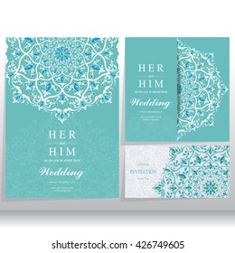 Wedding invitation or card with abstract background. Islam, Arabic, Indian, Dubai.