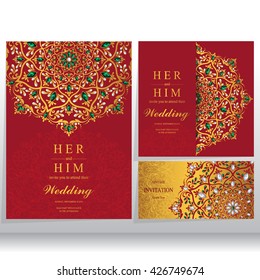Invitación de boda o tarjeta con fondo abstracto. Islam, árabe, indio, Dubai.