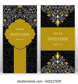 Wedding invitation or card with abstract background. Islam, Arabic, Indian, Dubai.