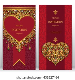 Wedding invitation or card with abstract background. Islam, Arabic, Indian, Dubai.