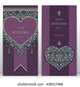 Wedding invitation or card with abstract background. Islam, Arabic, Indian, Dubai.