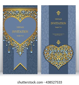 Wedding invitation or card with abstract background. Islam, Arabic, Indian, Dubai.