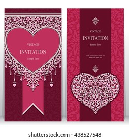 Wedding invitation or card with abstract background. Islam, Arabic, Indian, Dubai.