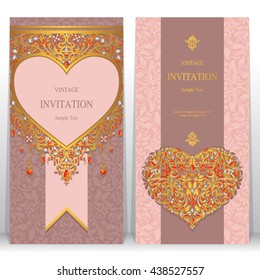 Wedding invitation or card with abstract background. Islam, Arabic, Indian, Dubai.