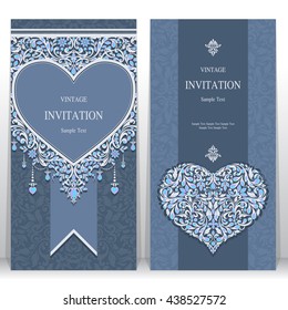 Wedding invitation or card with abstract background. Islam, Arabic, Indian, Dubai.