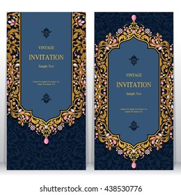 Wedding invitation or card with abstract background. Islam, Arabic, Indian, Dubai.