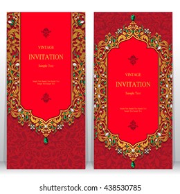 Wedding invitation or card with abstract background. Islam, Arabic, Indian, Dubai.