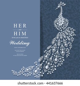 Wedding invitation or card with abstract background. Islam, Arabic, Indian, Dubai.