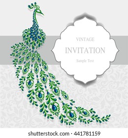 Wedding invitation or card with abstract background. Islam, Arabic, Indian, Dubai.
