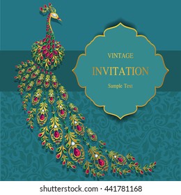 Invitación de boda o tarjeta con fondo abstracto. Islam, árabe, indio, Dubai.