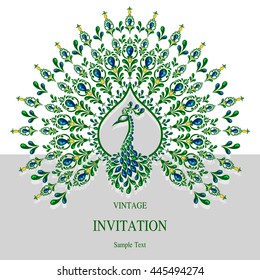 Wedding invitation or card with abstract background. Islam, Arabic, Indian, Dubai.