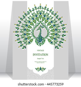 Wedding invitation or card with abstract background. Islam, Arabic, Indian, Dubai.