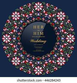 Wedding invitation or card with abstract background. Islam, 