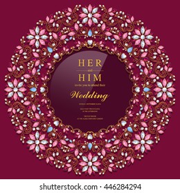 Wedding invitation or card with abstract background.