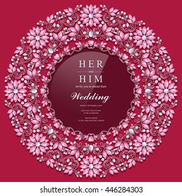 Wedding invitation or card with abstract background. 