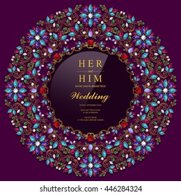 Wedding invitation or card with abstract background. 