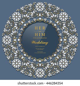 Wedding invitation or card with abstract background. 