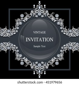 Wedding invitation or card with abstract background. Islam, Arabic, Indian, Dubai.