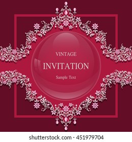 Wedding invitation or card with abstract background. Islam, Arabic, Indian, Dubai.