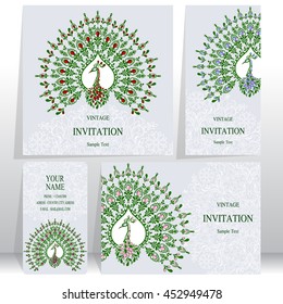 Wedding invitation or card with abstract background. Islam, Arabic, Indian, Dubai.
